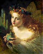 Sophie Gengembre Anderson Take the Fair Face of Woman, and Gently Suspending, With Butterflies, Flowers, and Jewels Attending, Thus Your Fairy is Made of Most Beautiful Things oil on canvas